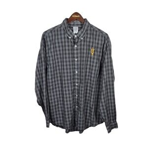 Arizona State Sun Devils Shirt Mens XL Black NCAA Basketball Button Up Plaid